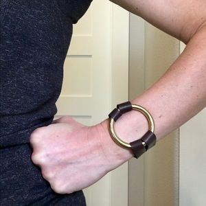 Brown Leather & Brass Bracelet